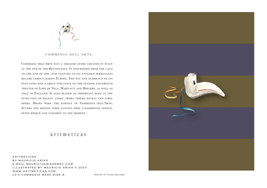 Aritmeticas Greeting Card "Mask Side B" ~ designed by Mauricio Arias