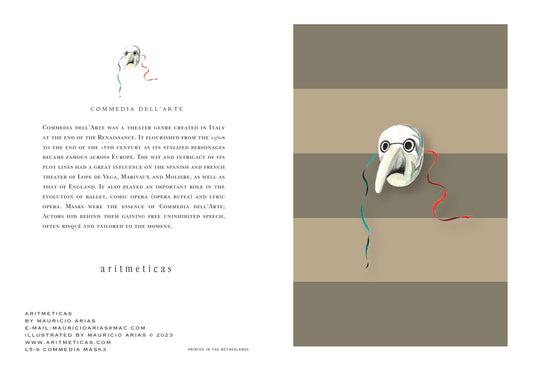 Aritmeticas Greeting Card "Mask 3" ~ designed by Mauricio Arias